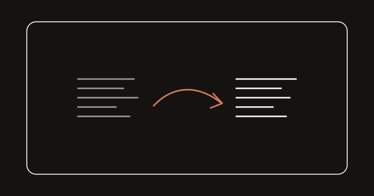 A single ember line carrying a block of text from one shape to another entirely inside a drawn boundary, with no path leaving it