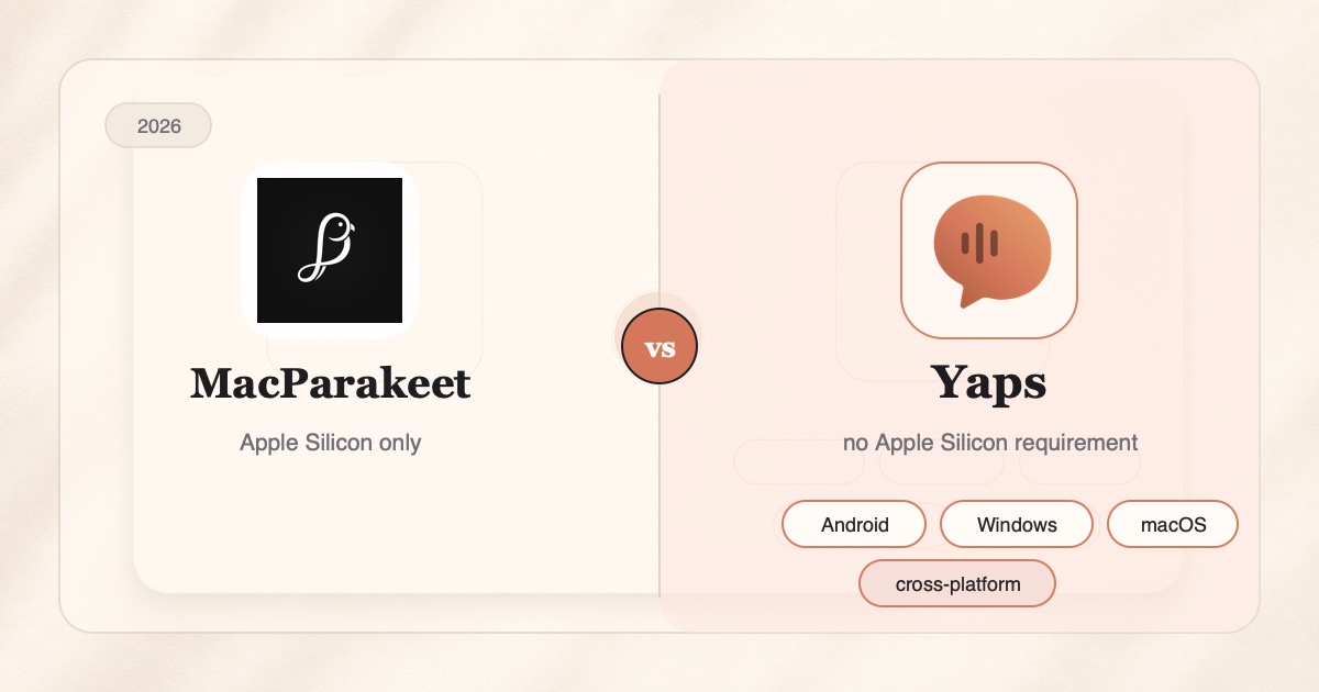 Best MacParakeet Alternative in 2026 (Cross-Platform)