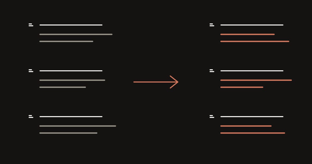 A subtitle file shown as two aligned columns of numbered text blocks in different languages, rendered in a dark editorial style with an ember accent